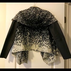 Dolce Vita wool cardigan with leather sleeves